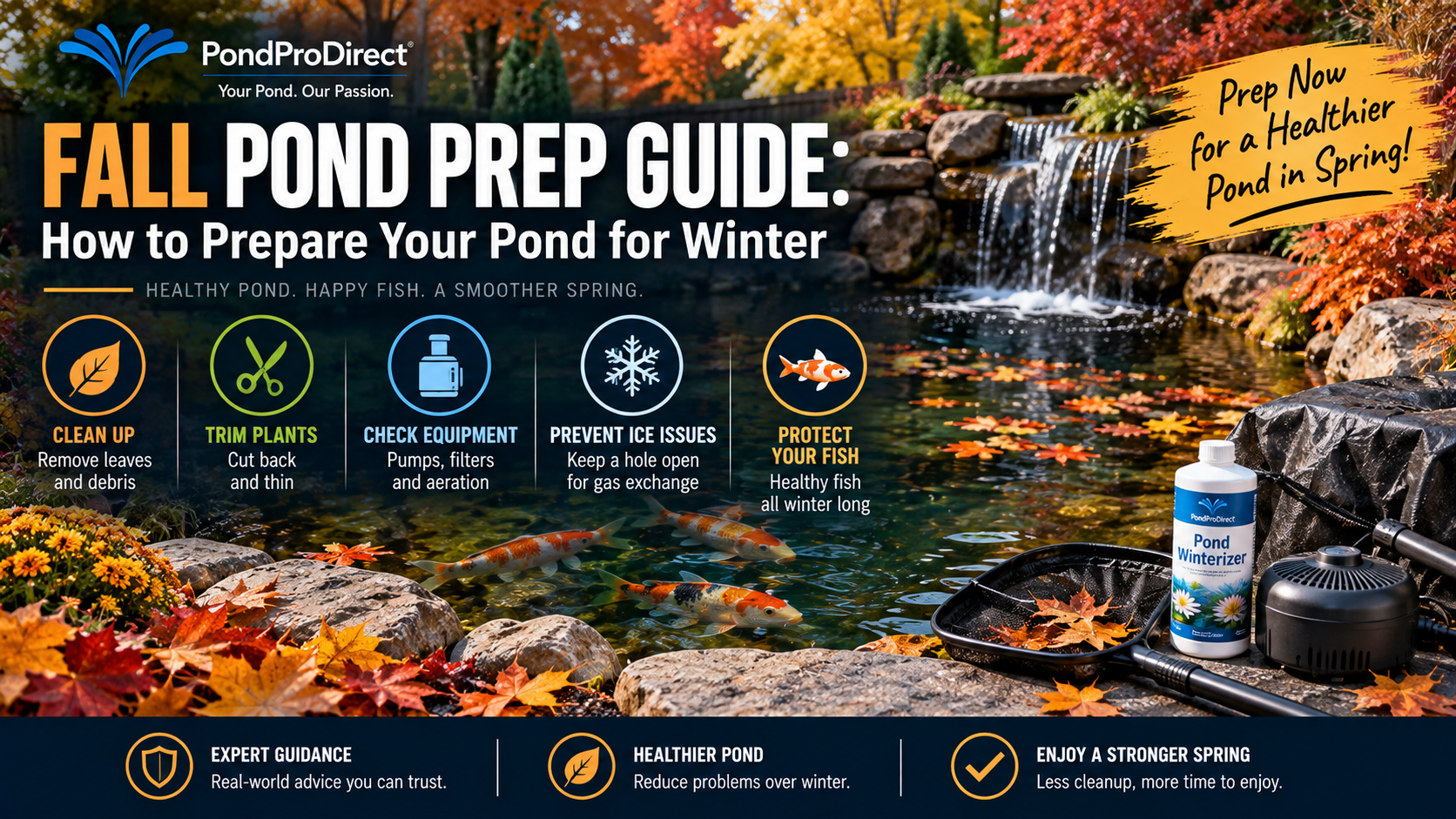 Fall Pond Prep Guide: How to Prepare Your Pond for Winter