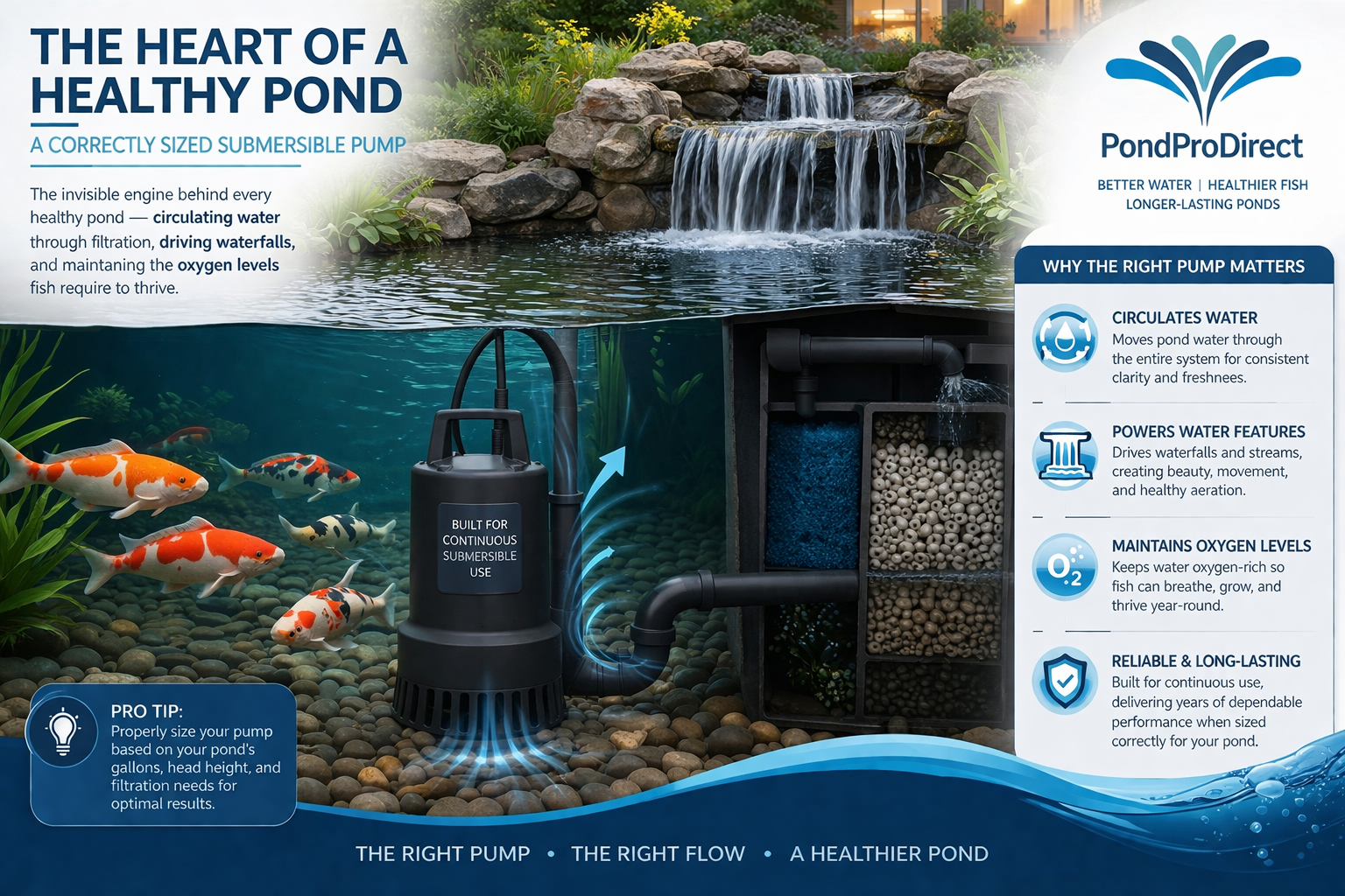How to Choose the Right Pond Pump: GPH, Head Height & Sizing