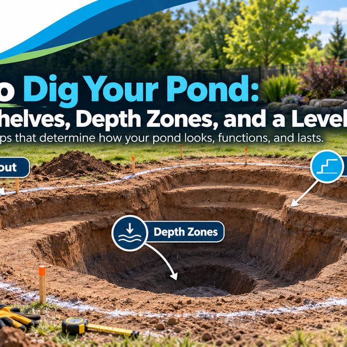 How to Dig Your Pond: Layout, Shelves, Depth Zones, and a Level Rim