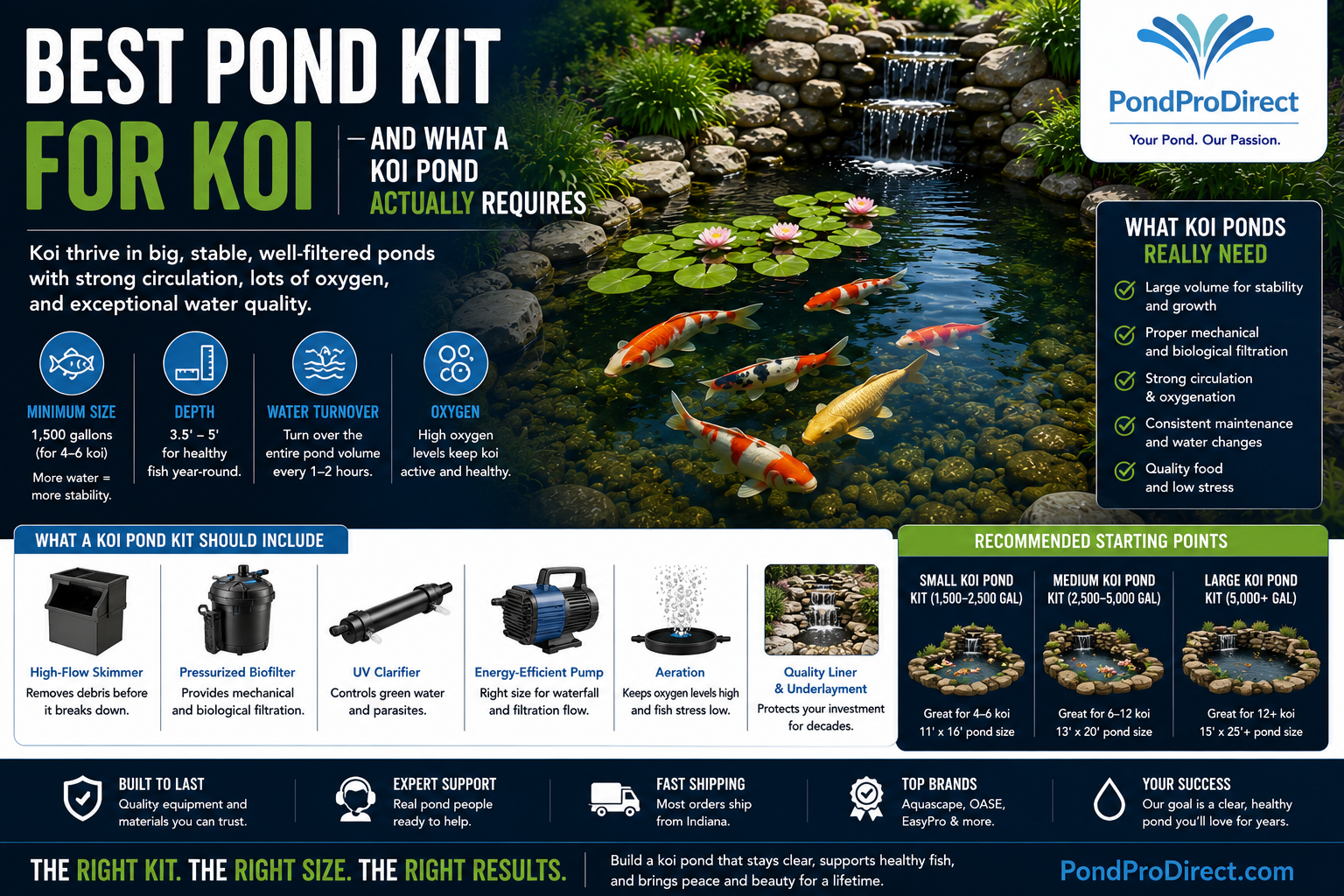 Best Pond Kit for Koi — and What a Koi Pond Actually Requires