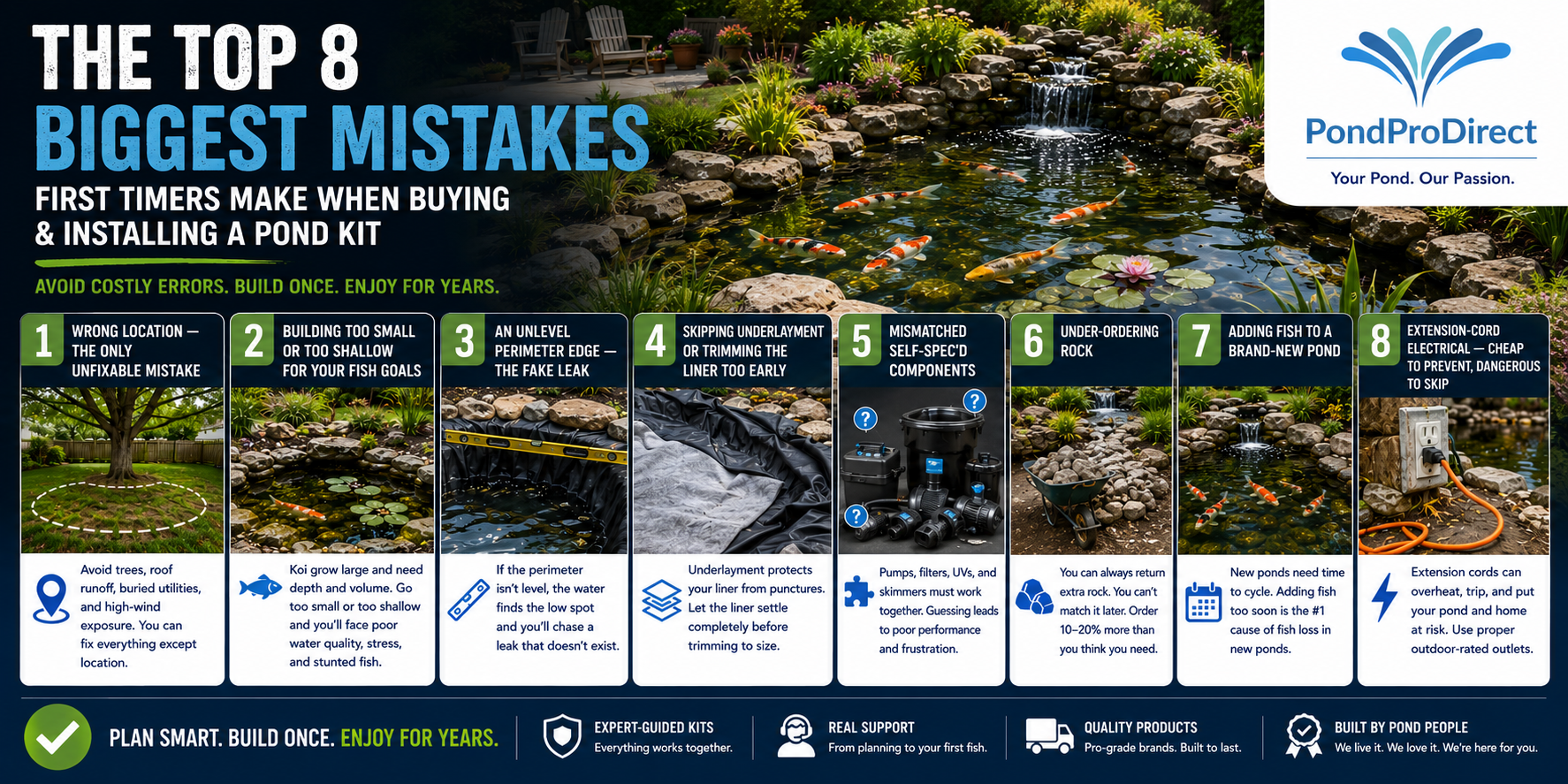 The 8 Biggest Mistakes First-Time Pond Builders Make — Each One Priced