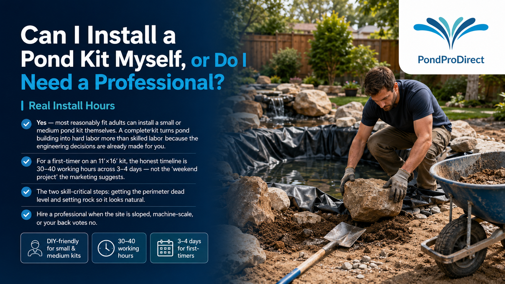 Can I Install a Pond Kit Myself, or Do I Need a Professional? (Real Install Hours)
