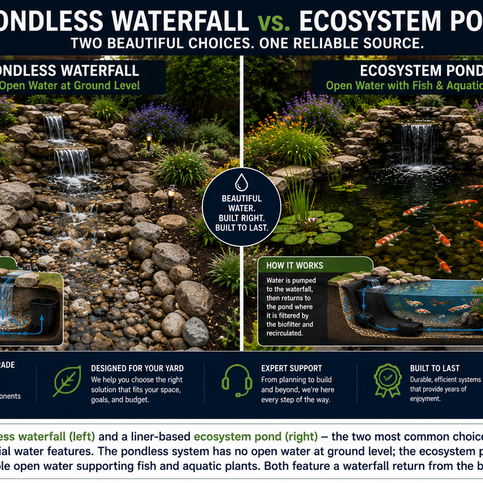 Pondless Waterfall vs. Pond vs. Preformed: Pros, Cons & Cost Comparison