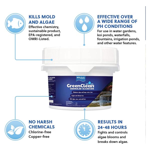 BioSafe GreenClean Granular Algaecide – 8 lbs