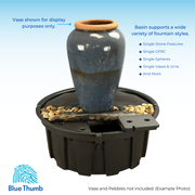 Blue Thumb AB36AB 36" Round AquaBox Waterfall Basin – Pondless Waterfall Reservoir for Disappearing & DIY Water Features