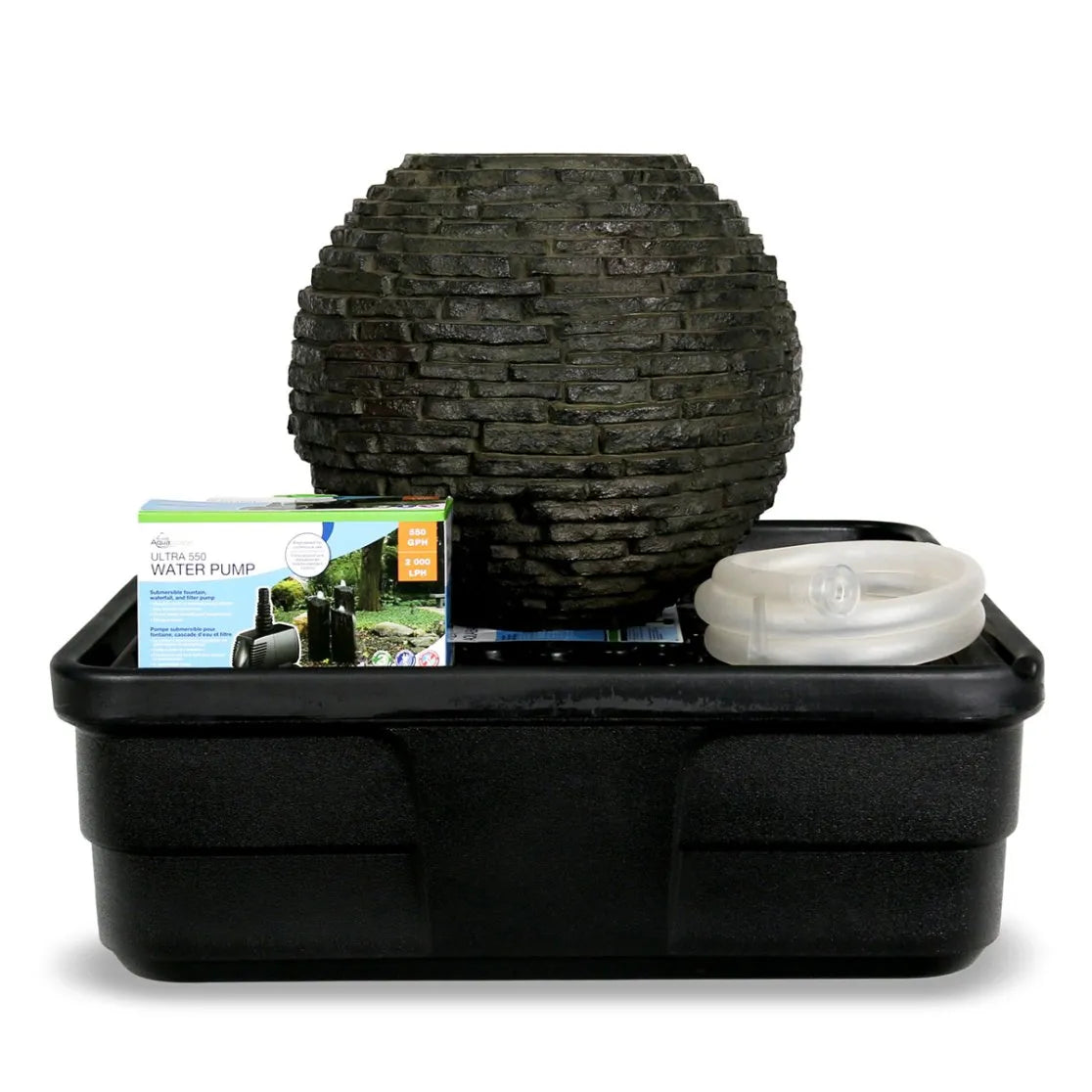 Aquascape Stacked Slate Sphere Fountain Kit - Thumbnail 3