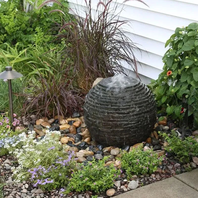 Aquascape Stacked Slate Sphere Fountain Kit - Thumbnail 4