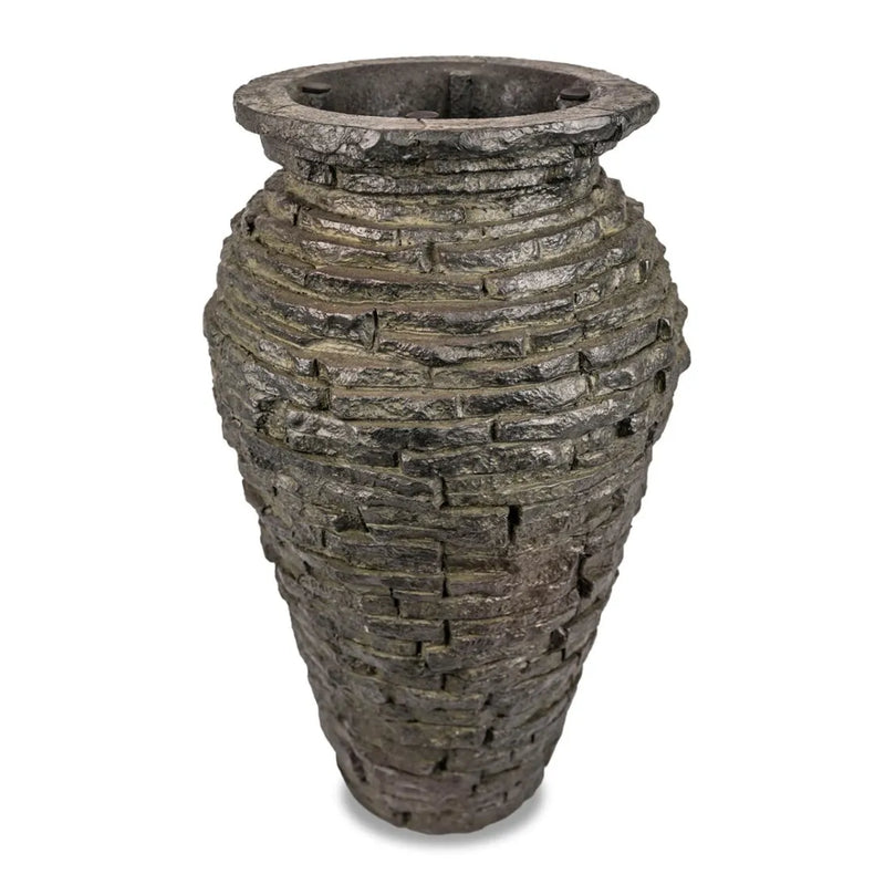 Aquascape Stacked Slate Urn Fountain Kit – 24" | Compact Backyard Fountain