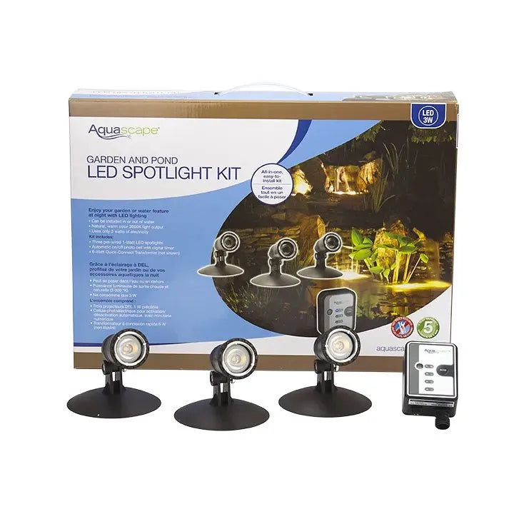 Aquascape 84030 3-Light LED Pond & Landscape Lighting Kit – Waterproof LED Lights