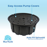 Blue Thumb AB36AB 36" Round AquaBox Waterfall Basin – Pondless Waterfall Reservoir for Disappearing & DIY Water Features