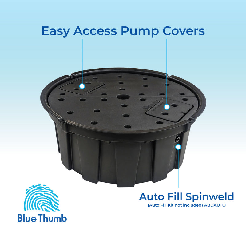 Blue Thumb AB36AB 36" Round AquaBox Waterfall Basin – Pondless Waterfall Reservoir for Disappearing & DIY Water Features
