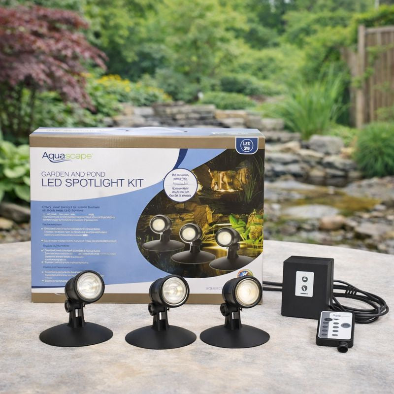 Aquascape 84030 3-Light LED Pond & Landscape Lighting Kit – Waterproof LED Lights