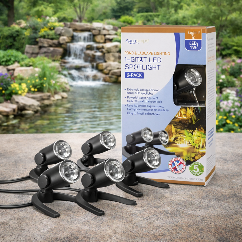 Aquascape 84045 1-Watt LED Spotlight – 6-Pack | Pond & Landscape Lighting