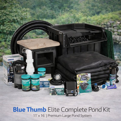 Blue Thumb Elite Complete Pond Kit 11x16 Premium Large Pond System