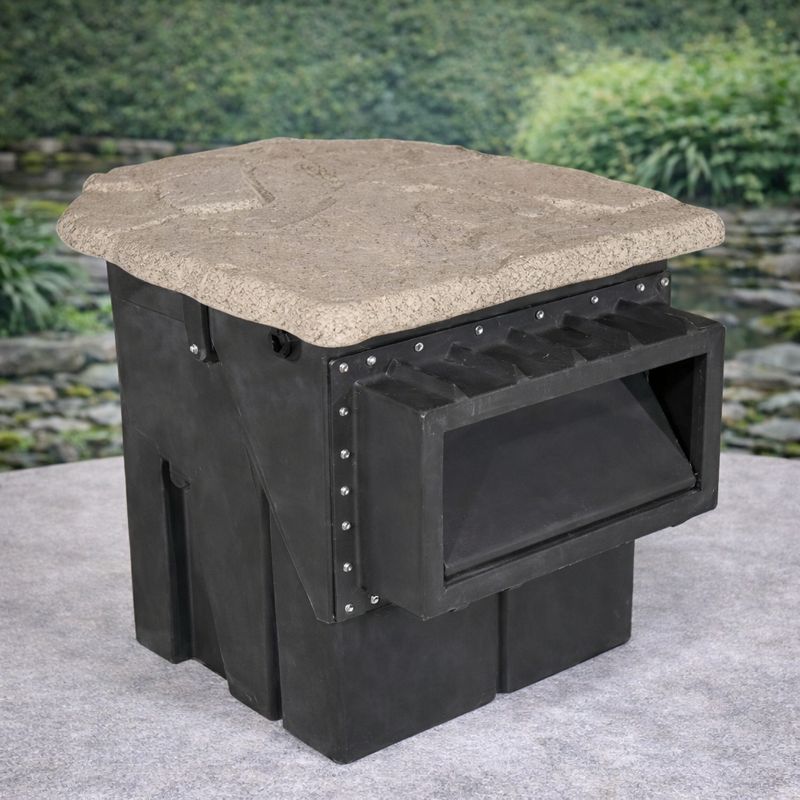 Blue Thumb PB1144 15" Elite Pond Skimmer Box with Natural Rock Lid