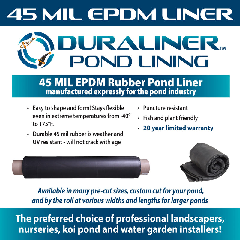 EasyPro BPL2020 – 20' x 20' 45 mil EPDM DuraLiner Pond Liner (Boxed)