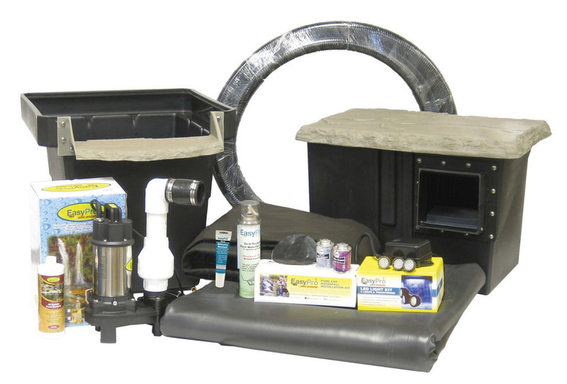 EasyPro ES11AFB Pro-Series 11' × 11' Small Pond Kit – Complete Koi & Water Garden System with Skimmer, AquaFalls & Pump
