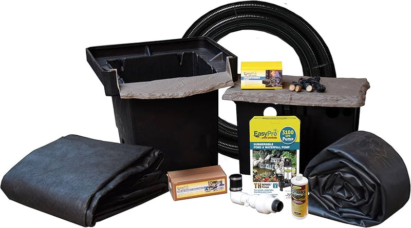 EasyPro ES611FB Pro-Series 6' × 11' Small Pond Kit – Complete Water Garden System with Skimmer, AquaFalls & Pump