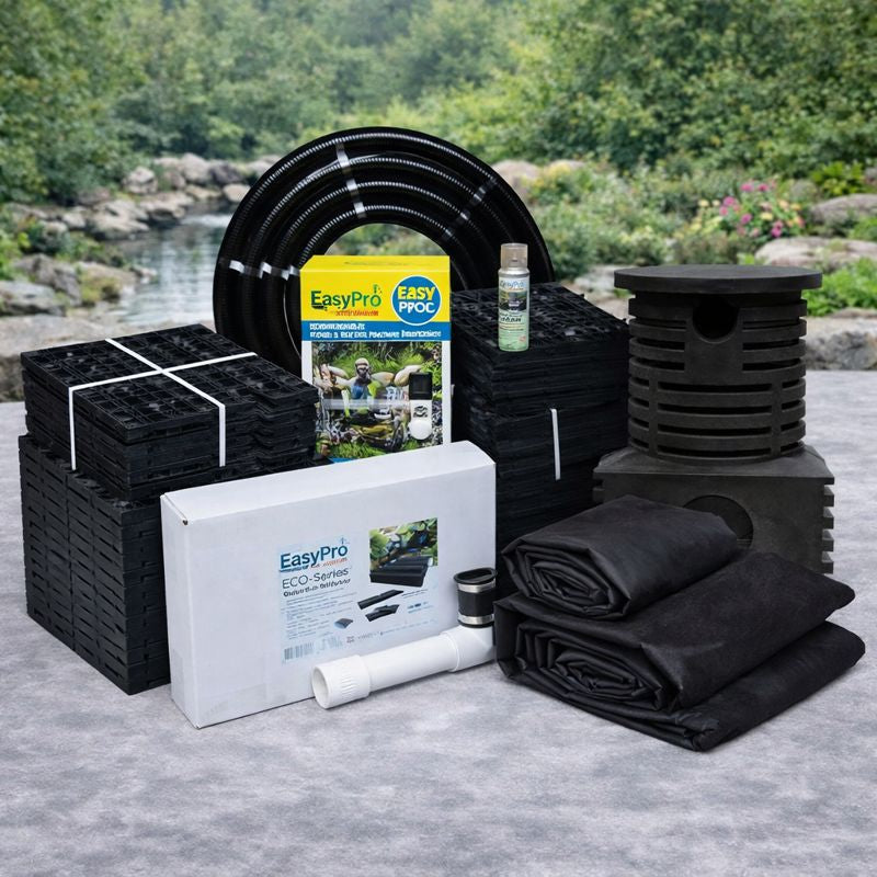 EasyPro JAF8W “Just-A-Falls” Kit – 8' x 2' Pondless Waterfall with Res-Cubes