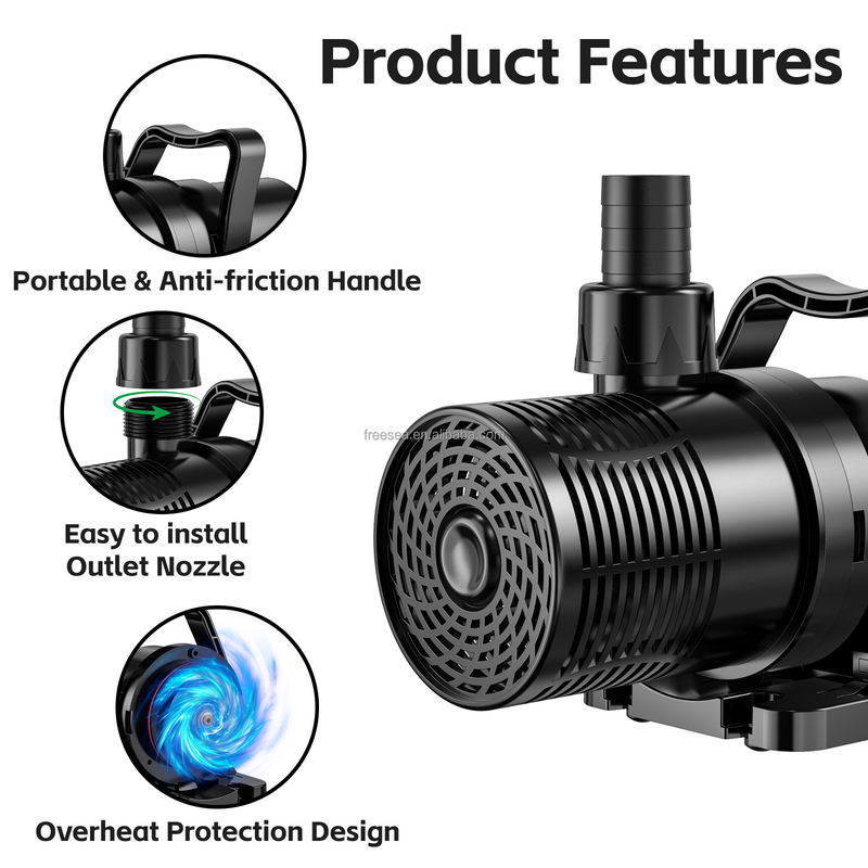 8000-22000L AC High Output Amphibious Pond Water Pump with Adjustable Outlet Direction for Aquaculture Koi