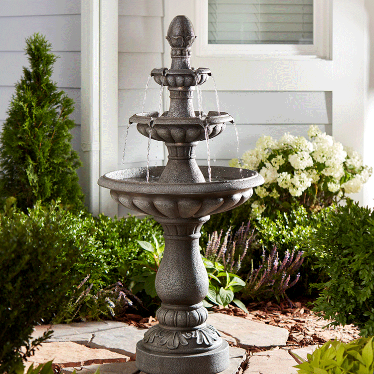 Concrete Garden Fountain — Durable Outdoor Water Feature for Landscapes & Patios