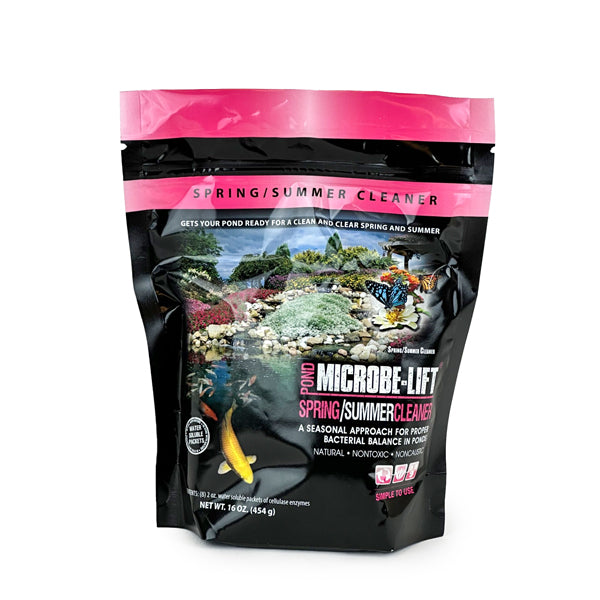 Microbe-Lift Spring/Summer Cleaner – 8 × 2 oz Packets (Seasonal Pond Startup)