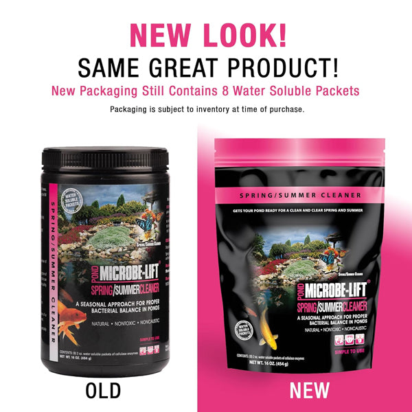 Microbe-Lift Spring/Summer Cleaner – 8 × 2 oz Packets (Seasonal Pond Startup)